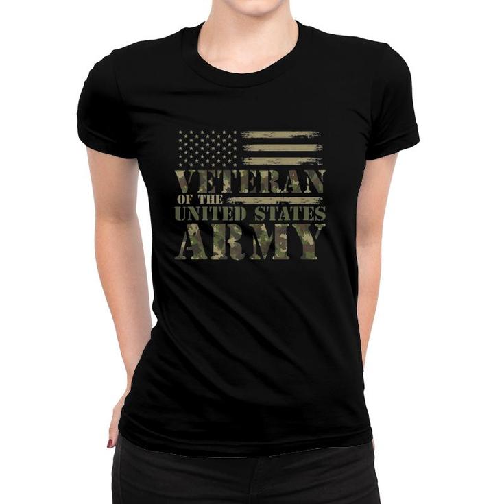 Veteran Of The United States Army Camouflage Us Flag Veteran  Women T-shirt