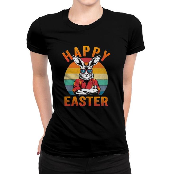 Vintage Bunny Face With Sunglasses For Boys Men Easter Day Women T-shirt