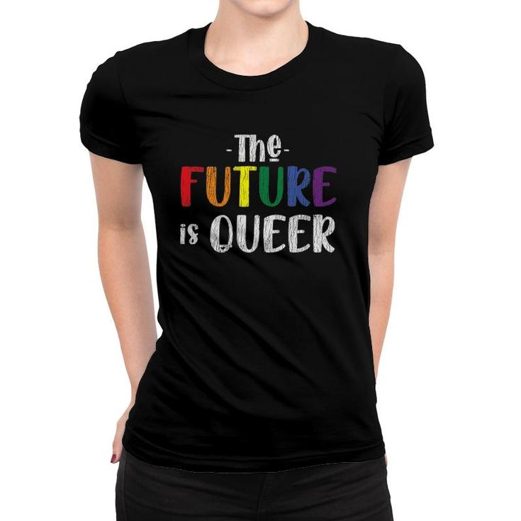 Vintage Rainbow The Future Is Queer Pride Lesbian Gay Lgbtq Women T-shirt