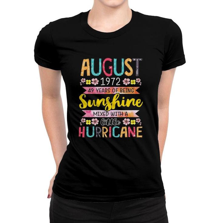 Womens 49 Years Old Vintage 1972 August Girl 49Th Birthday Women T-shirt