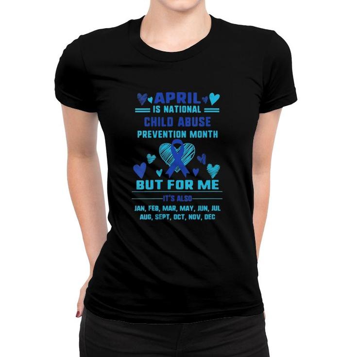 Womens April Is National Child Abuse Prevention Month Awareness V-Neck Women T-shirt