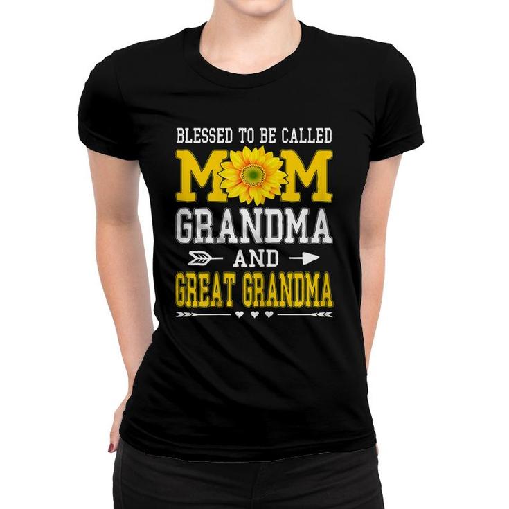 Womens Blessed To Be Called Mom Grandma Great Grandma Mothers Day  Women T-shirt