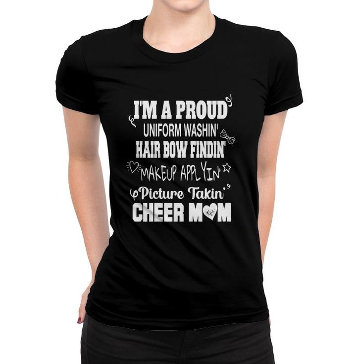 Womens Proud Cheer Mom Cheerleader Cheerleading Women T-shirt