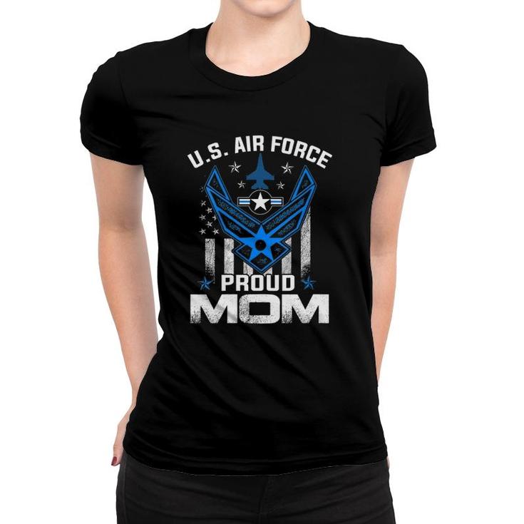 Womens Proud Mom US Air Force Stars Air Force Family Gift Women T-shirt
