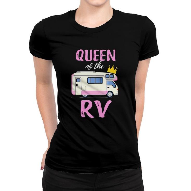 Womens Queen Of The Rv Funny Queen Of The Camper Gift Women T-shirt