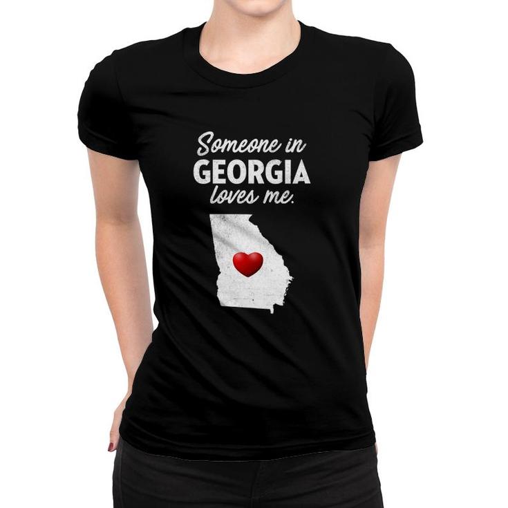 Womens Someone In Georgia Loves Me - Georgia  Ga V-Neck Women T-shirt