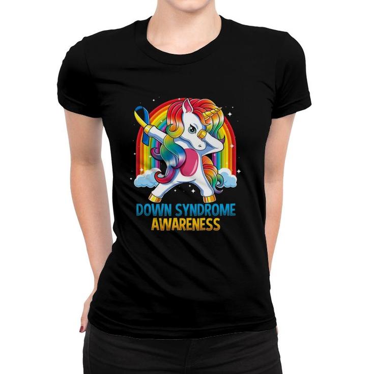World Down Syndrome Day Awareness Dabbing Unicorn Women T-shirt
