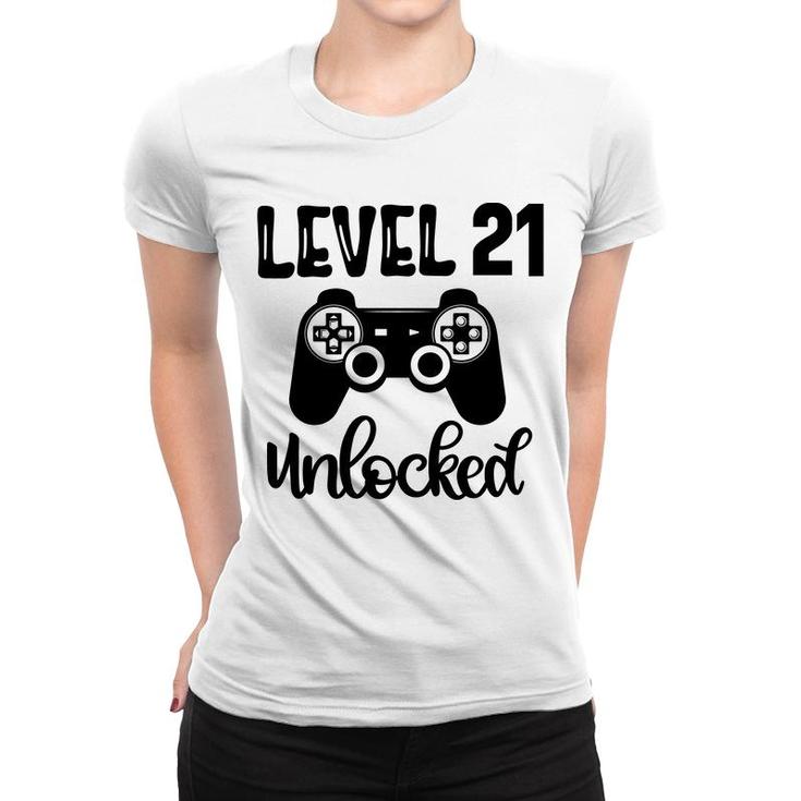 21St Birthday Black Gamer Unlocked Level Women T-shirt