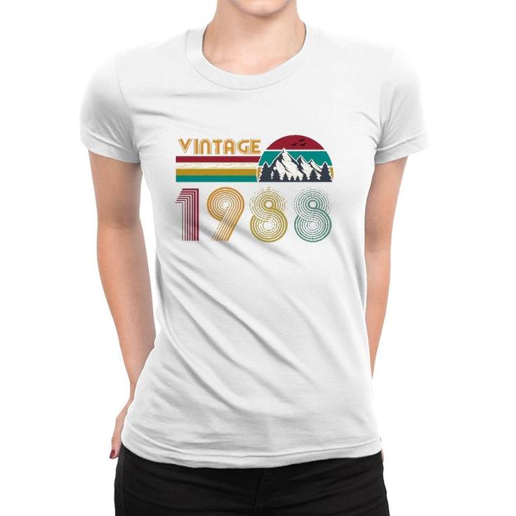 33Th Birthday Gift 33 Years Old Men Women Retro Vintage 1988  Women T-shirt
