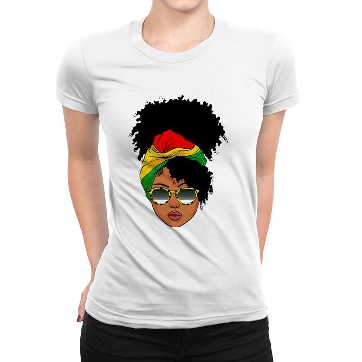 Afro Woman Headscarf Nubian Melanin Popping Black History Women T-shirt