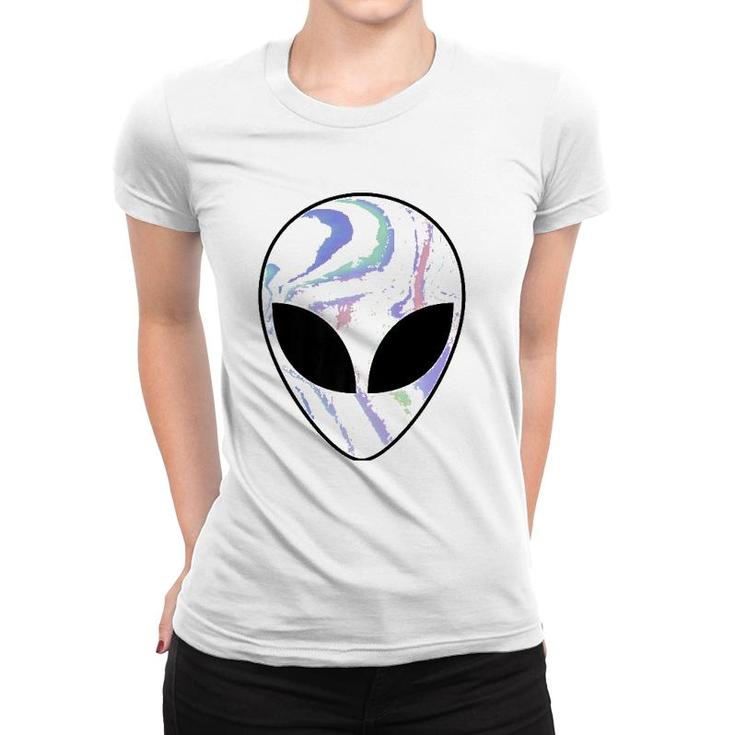 Alien Head Colorful Alien  Rave Tee Believe Ufo  Women T-shirt