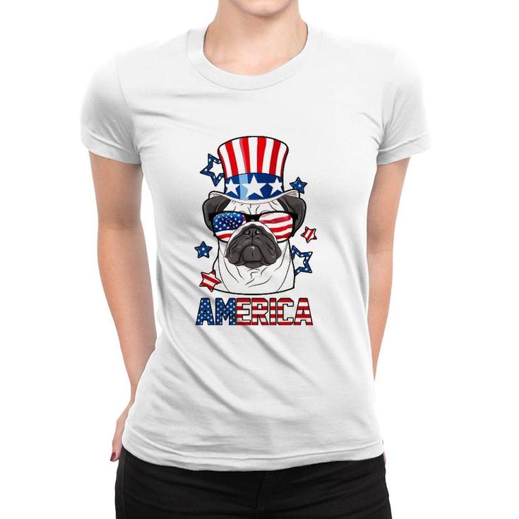 America Pug Dog Owner 4Th Of July Usa Flag Men Women Kids Women T-shirt