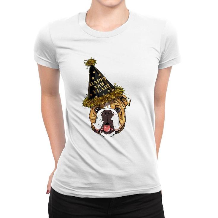 American Bulldog Happy New Year 2023 Dog New Years Eve Party Women T-shirt