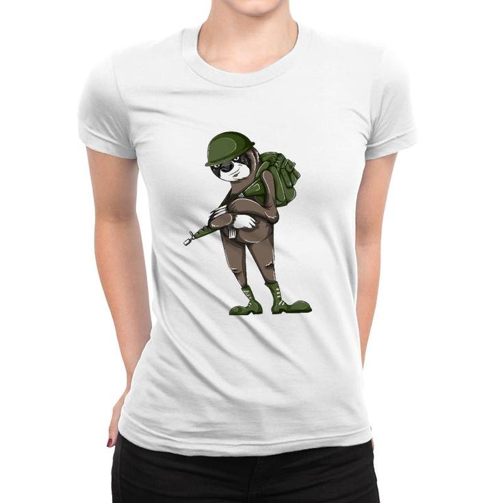 Army Sloth Animal Lover Women T-shirt