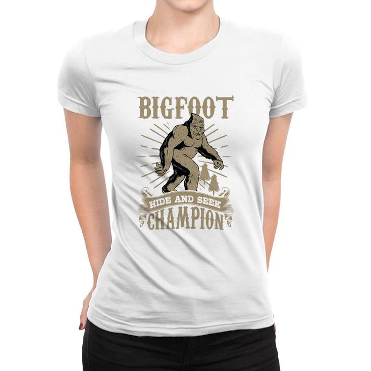 Bigfoot Hide Seek Champion Men Women Sasquatch Tee Women T-shirt