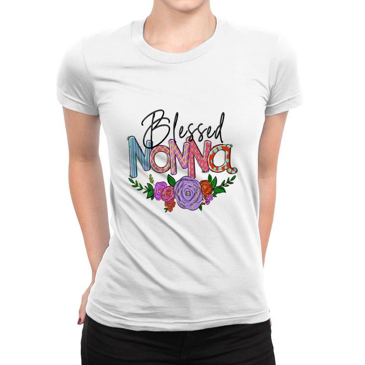 Blessed Nonna Flower Grandma From Daughter With Love New Women T-shirt