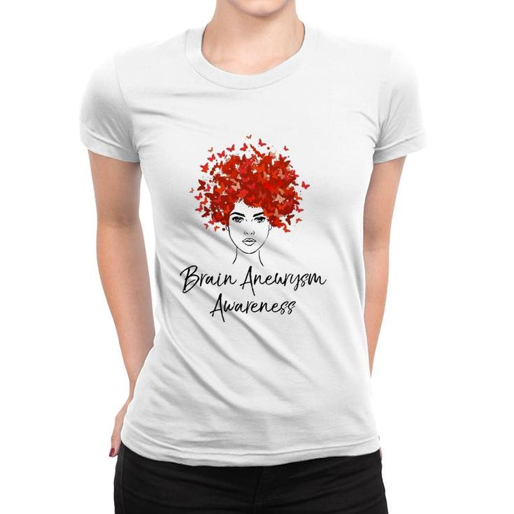 Brain Aneurysm Awareness Butterflies Gift Women T-shirt