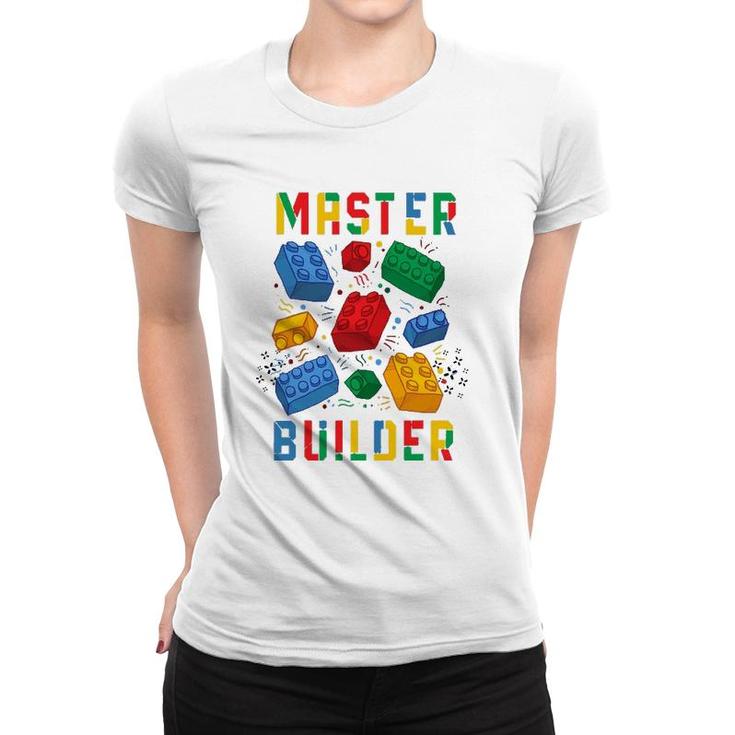 Brick Builder Funny Blocks Master Builder Women T-shirt