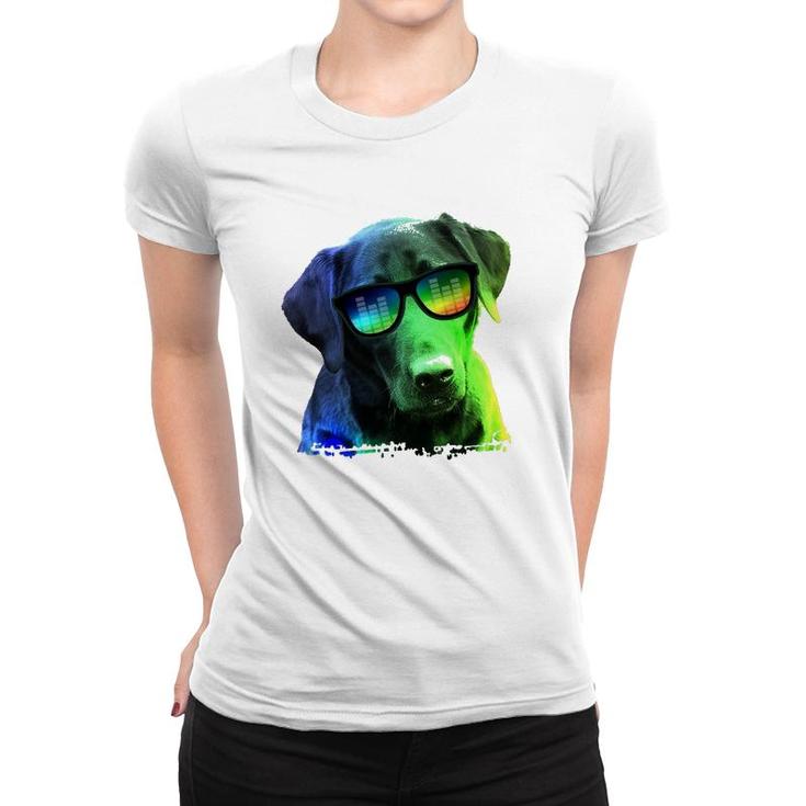 Colorful Dog Retriever Labrador Pet Lovers Gift Women T-shirt