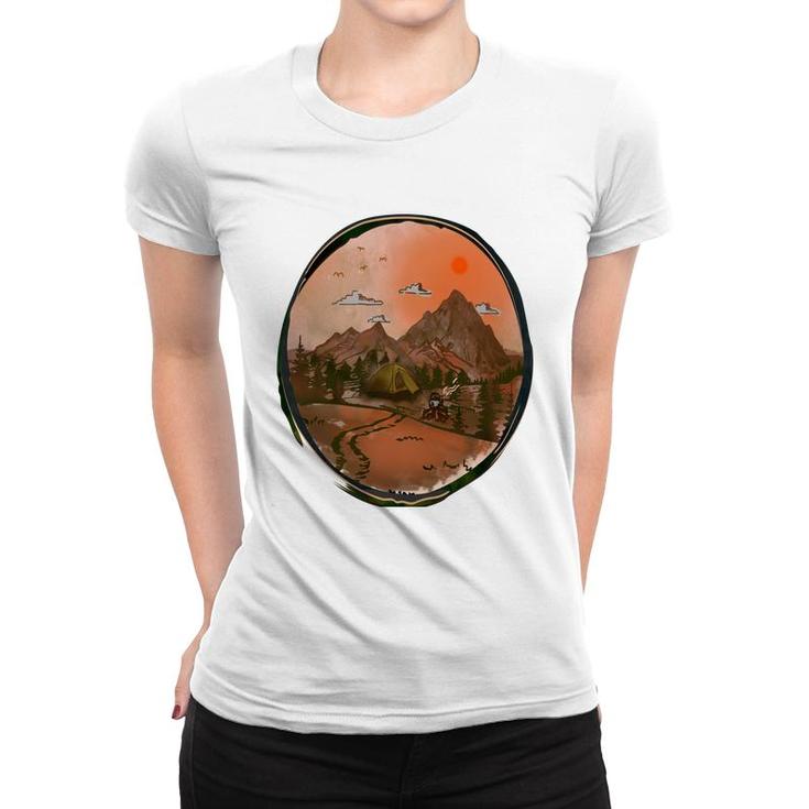 Colorful Mountains Camp Life Design For Mothers Day Women T-shirt