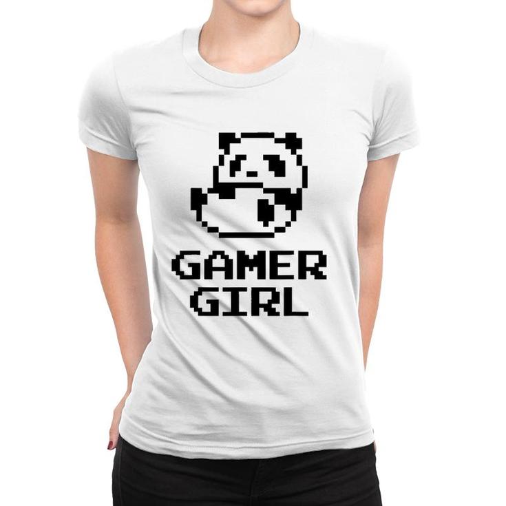 Cool Gamer Girl Cute Panda 8-Bit Gift For Video Game Lovers Women T-shirt