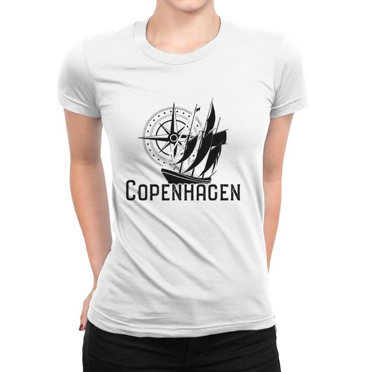 Copenhagen Nautical Sailboat Denmark Patriotic Women T-shirt