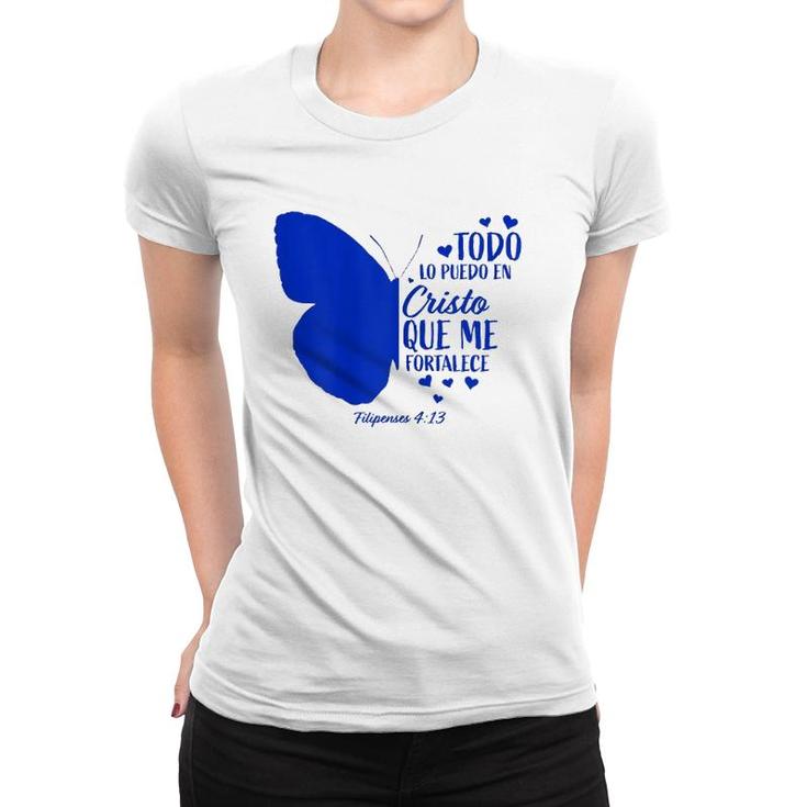 Cute Spanish Christian Bible Verse Women Religious Butterfly Women