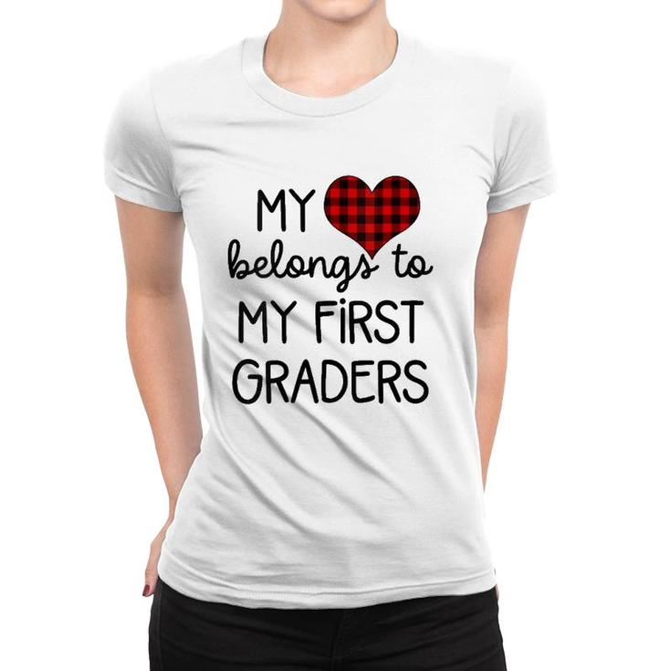 Cute Sweet Valentines Day Gift Idea For 1St Grade Teacher Women T-shirt