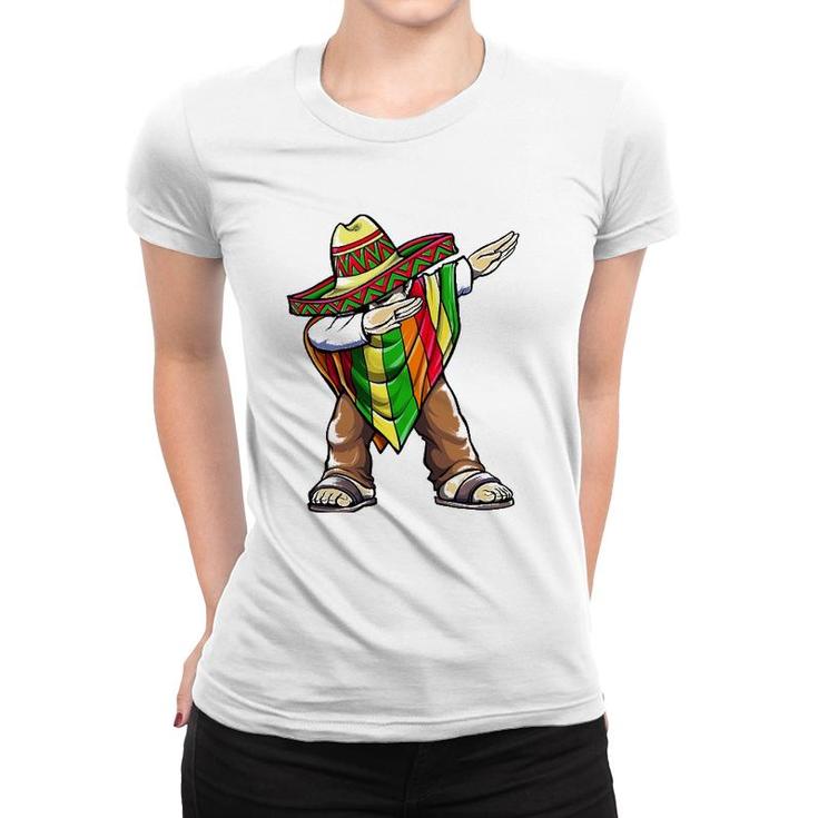 Dabbing Mexican Poncho Cinco De Mayo Women T-shirt