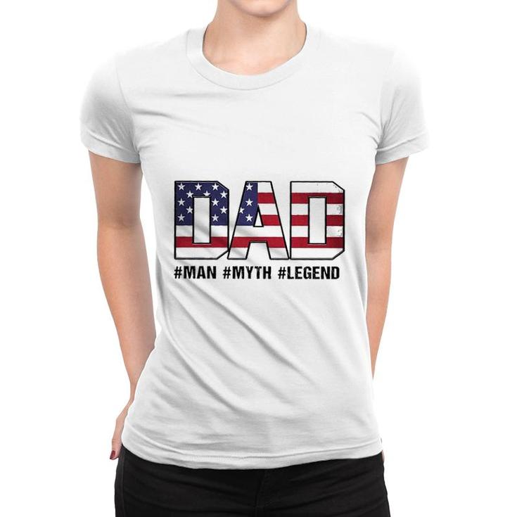 Dad Print USA Flag Impression New Letters Women T-shirt