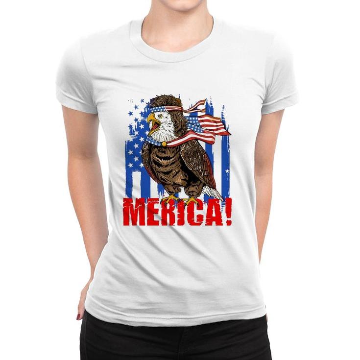 Eagle American Flag Usa Flag Mullet Eagle 4Th Of July Merica Women T-shirt
