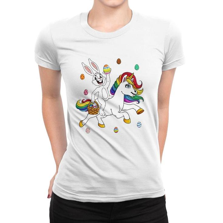 Easter Bunny Riding A Unicorn Cute Magical Girls Kids Teens Women T-shirt