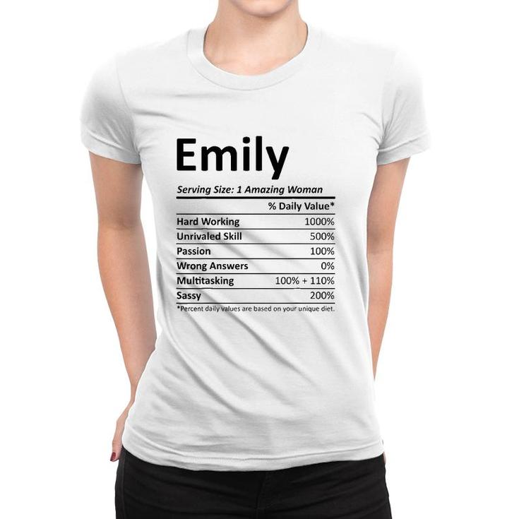 Emily Nutrition Personalized Name Funny Christmas Gift Idea Women T-shirt