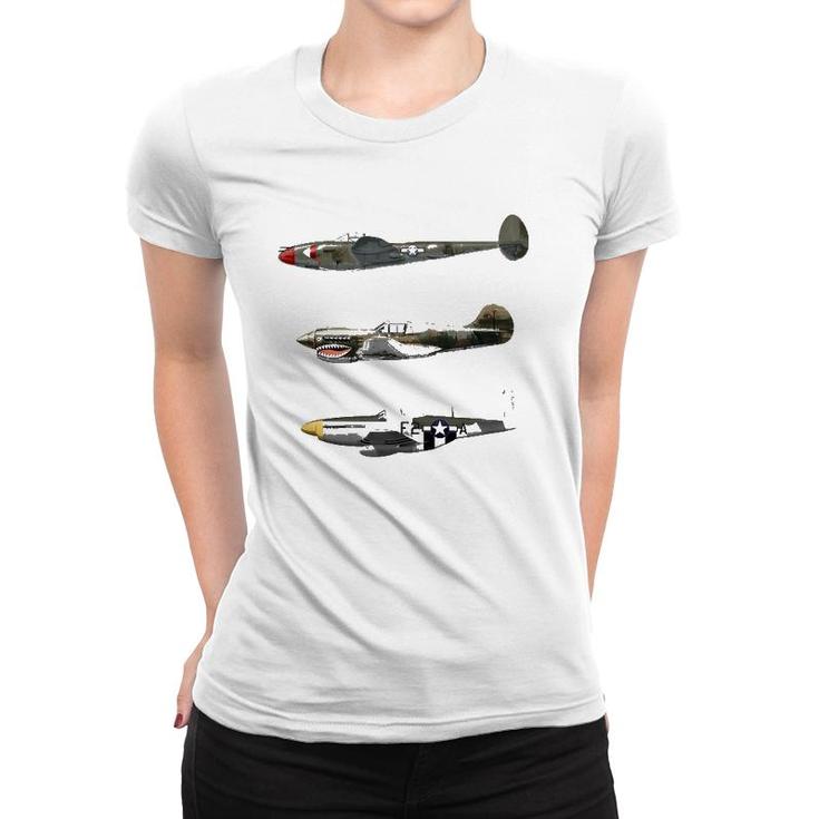Fighter Airplanes Warbirds Fighter Planes Women T-shirt