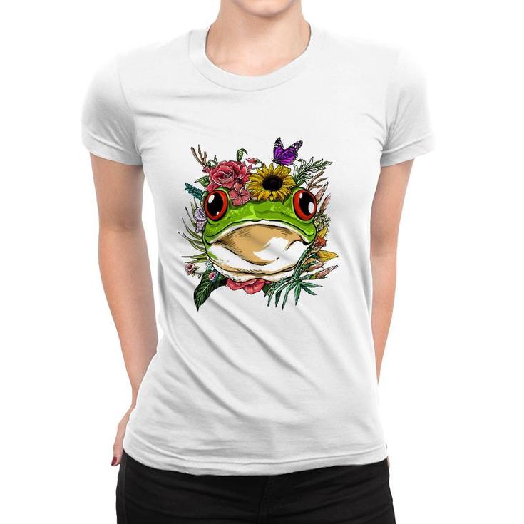 Floral Frog Spring Nature Frog Lovers For Women & Men Women T-shirt