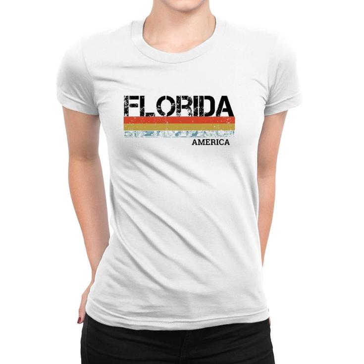 Florida Retro Vintage Stripes Women T-shirt