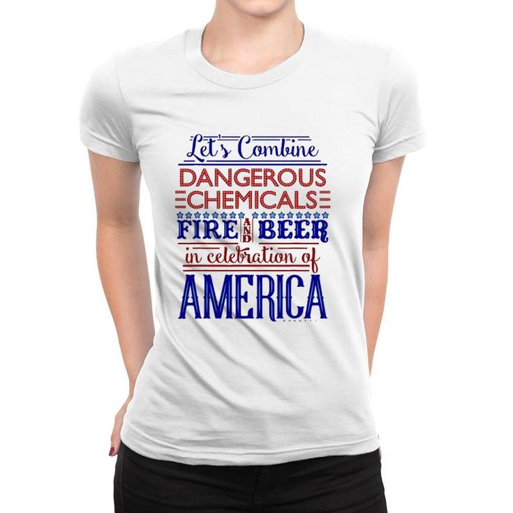 Funny 4Th Of July Independence Day Beer Fireworks Lt Women T-shirt