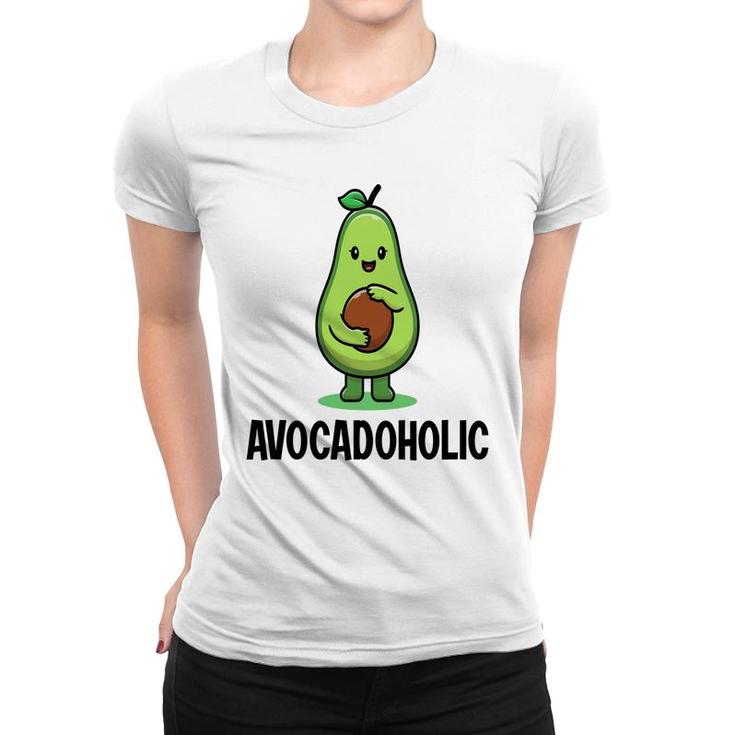 Funny Avocado Avocadoholic Hug A Small Ball  Women T-shirt