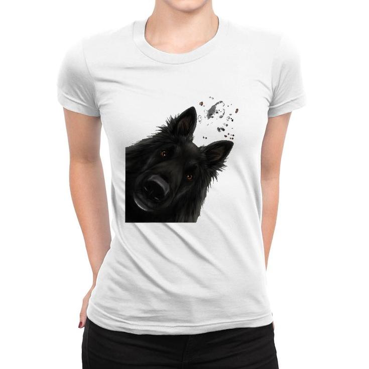 Funny Curious Belgian Shepherd Dog Groenendael Women T-shirt