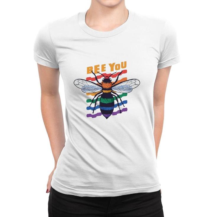 Gay Pride Month Lgbt Lesbian Bee You Rainbow Funny Gift Women T-shirt
