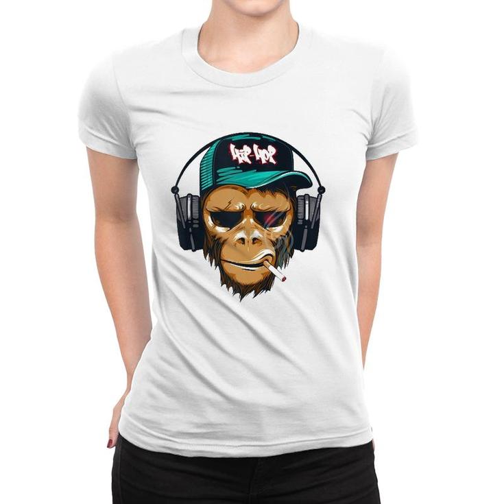 Graffiti Monkey Hip Hop Urban Hip Hop Graphic  Women T-shirt