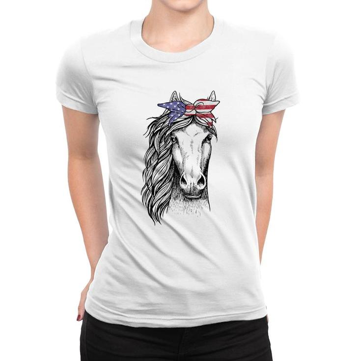 Horse Lovers Clothes With Bandana Apparel Women Kids Girls  Women T-shirt