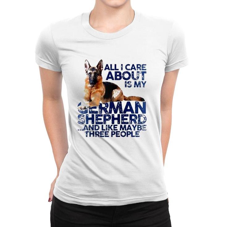 I Like My German Shepherd And Maybe Like 3 People Dog Lover Raglan Baseball Tee Women T-shirt