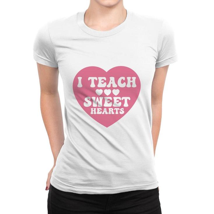 I Teacher Sweet Hearts Pink Great Graphic Women T-shirt