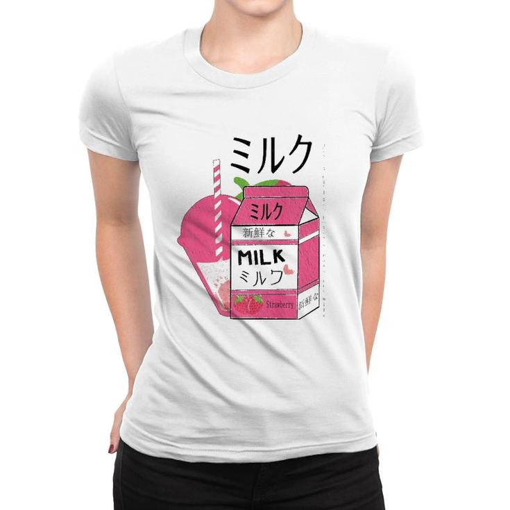 Kawaii90S Japanese Otaku Stylish Aesthetic Milk Strawberry Women T-shirt