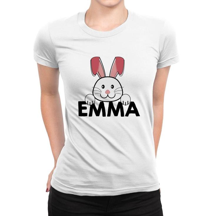 Kids Easter Bunny Egg Hunt Customized Emma Women T-shirt