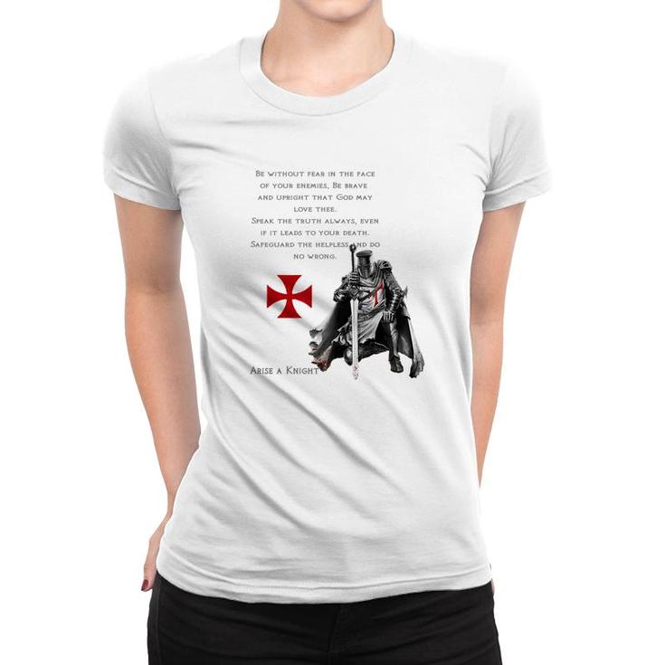 Knights Templar Warrior For Jesus And God Bible For Faith Premium Women T-shirt