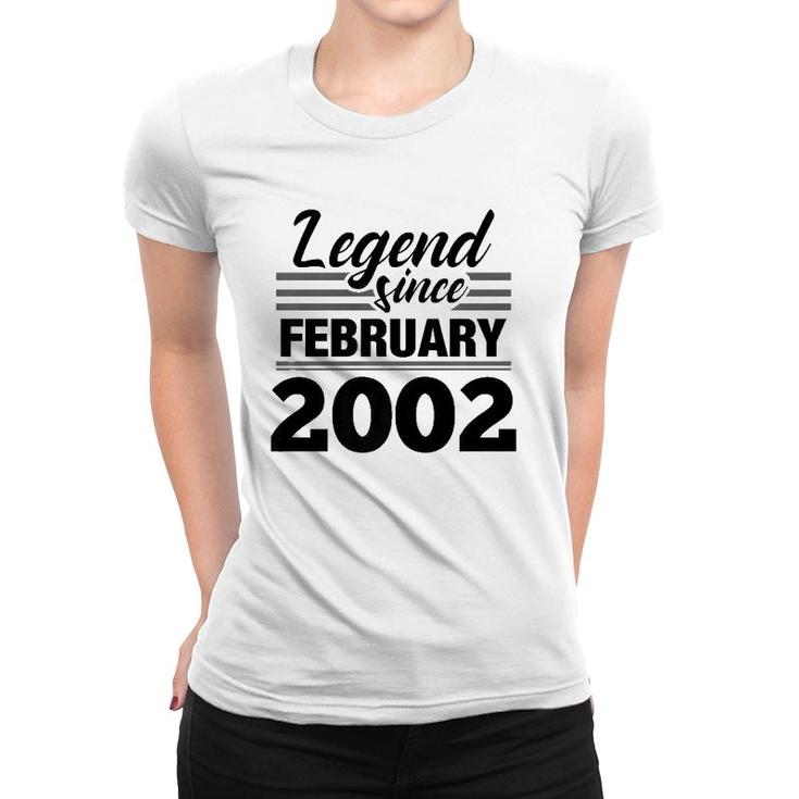 Legend Since February 2002 - 20Th Birthday 20 Years Old Women T-shirt