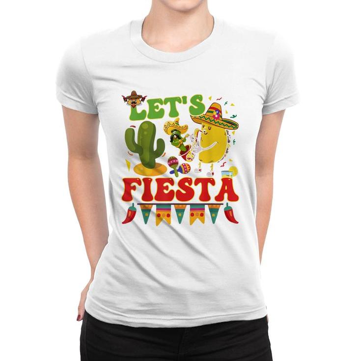 Lets Fiesta Avocado And Tacos Cinco De Mayo Mexican  Women T-shirt