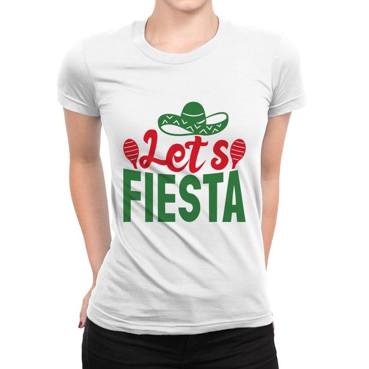 Lets Fiesta Colorful Decoration Gift For Human Red Green Women T-shirt